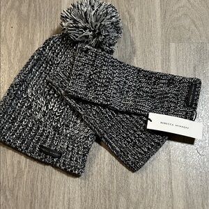 Rebecca Minkoff Monochrome Knit Beanie and Headband Set